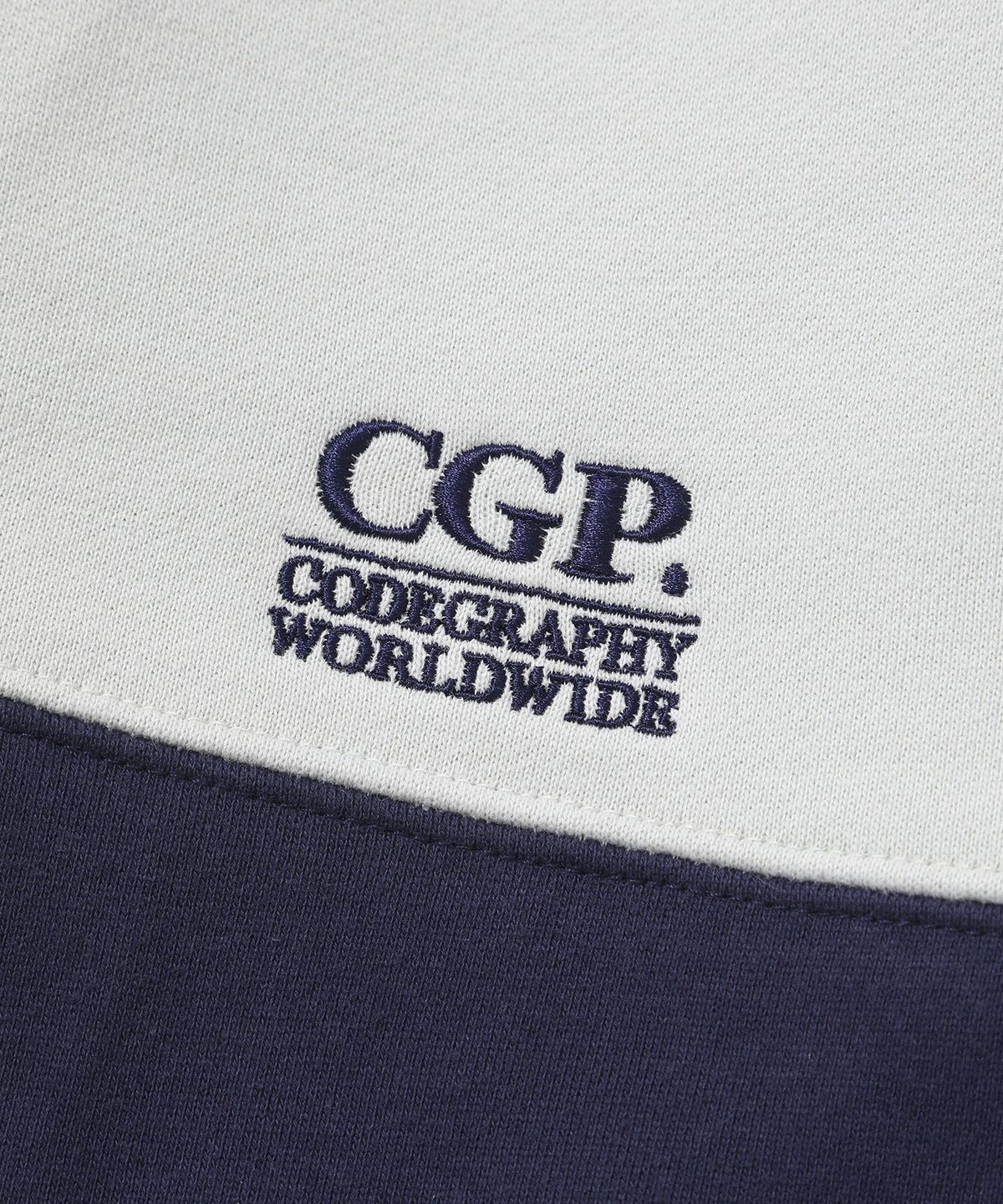 코드그라피(CGP) 스몰 스퀘어 로고 레이스업 럭비 맨투맨-민트