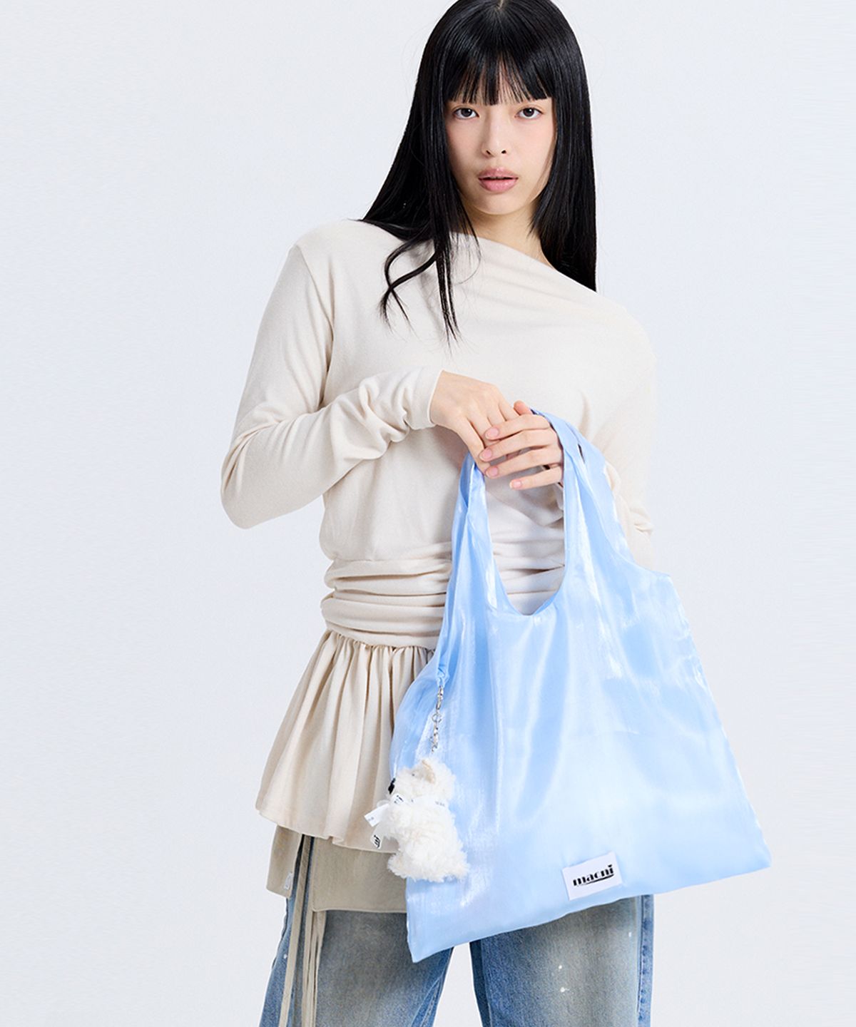 마크니(MACNI) SHEER SILKY SHOULDER BAG SKY BLUE
