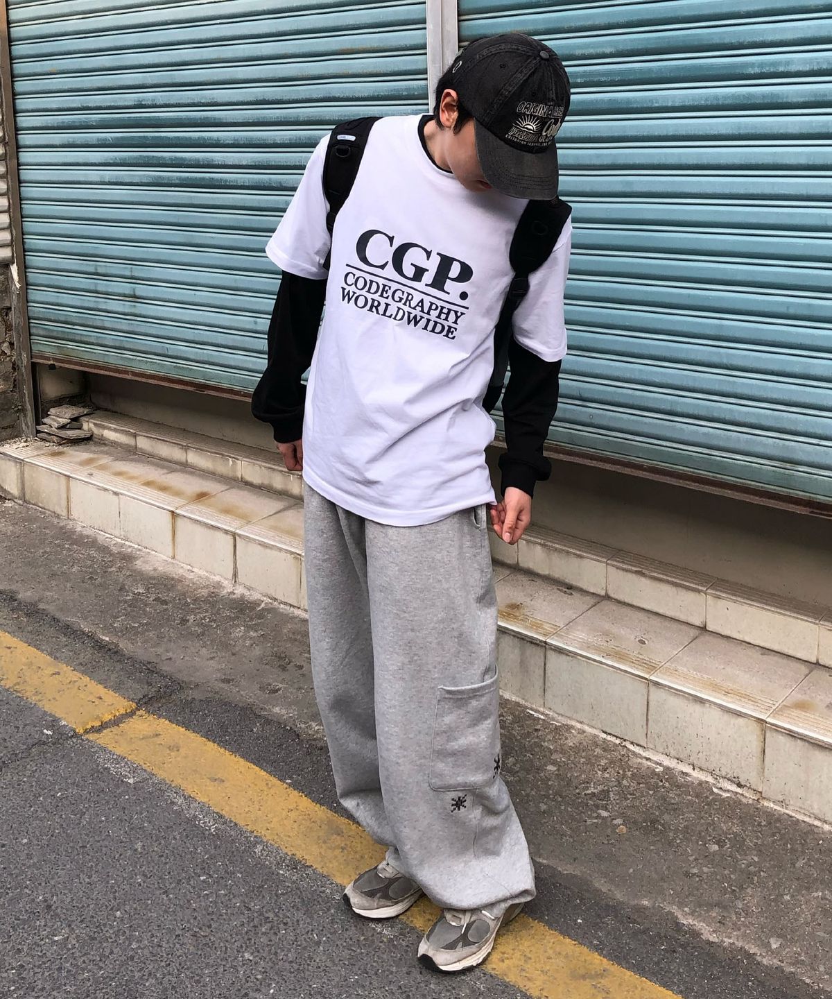 코드그라피(CGP) 커브드 트레이닝 팬츠-다크 그레이