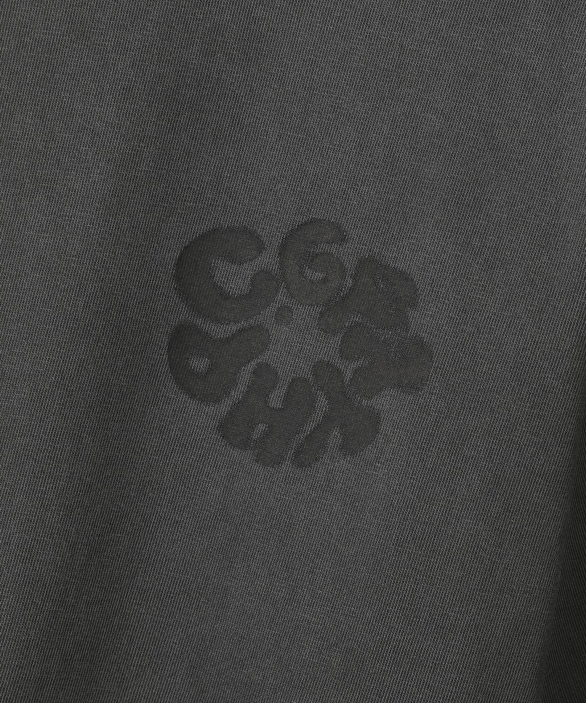 코드그라피(CGP) 라운드 C.GRAPHY 피그먼트 빅오버핏 반소매 티셔츠-차콜