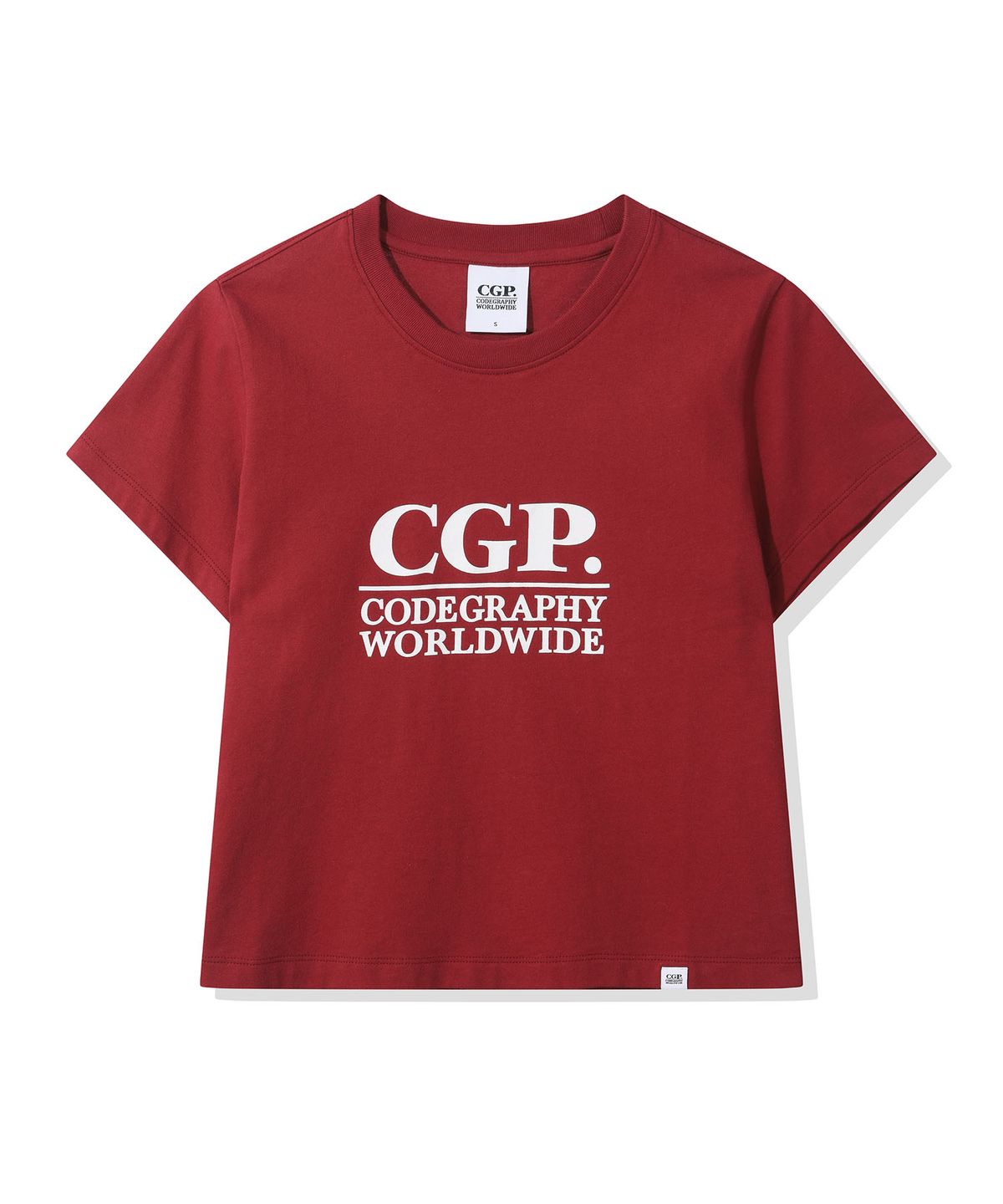 코드그라피(CGP) (우먼) 스퀘어 로고 반소매 티셔츠-레드