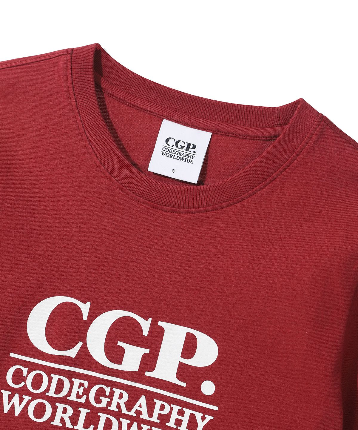 코드그라피(CGP) (우먼) 스퀘어 로고 반소매 티셔츠-레드