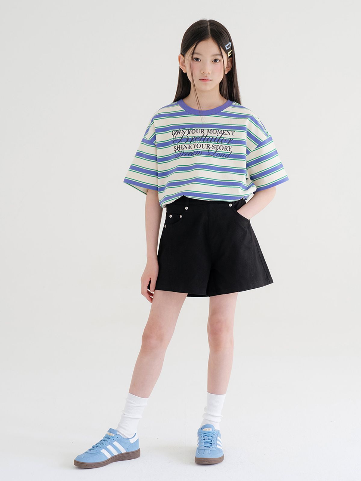 브렛테일러(BRETTAILOR) 스컬프트 라인 썸머 트윌 쇼츠(블랙)