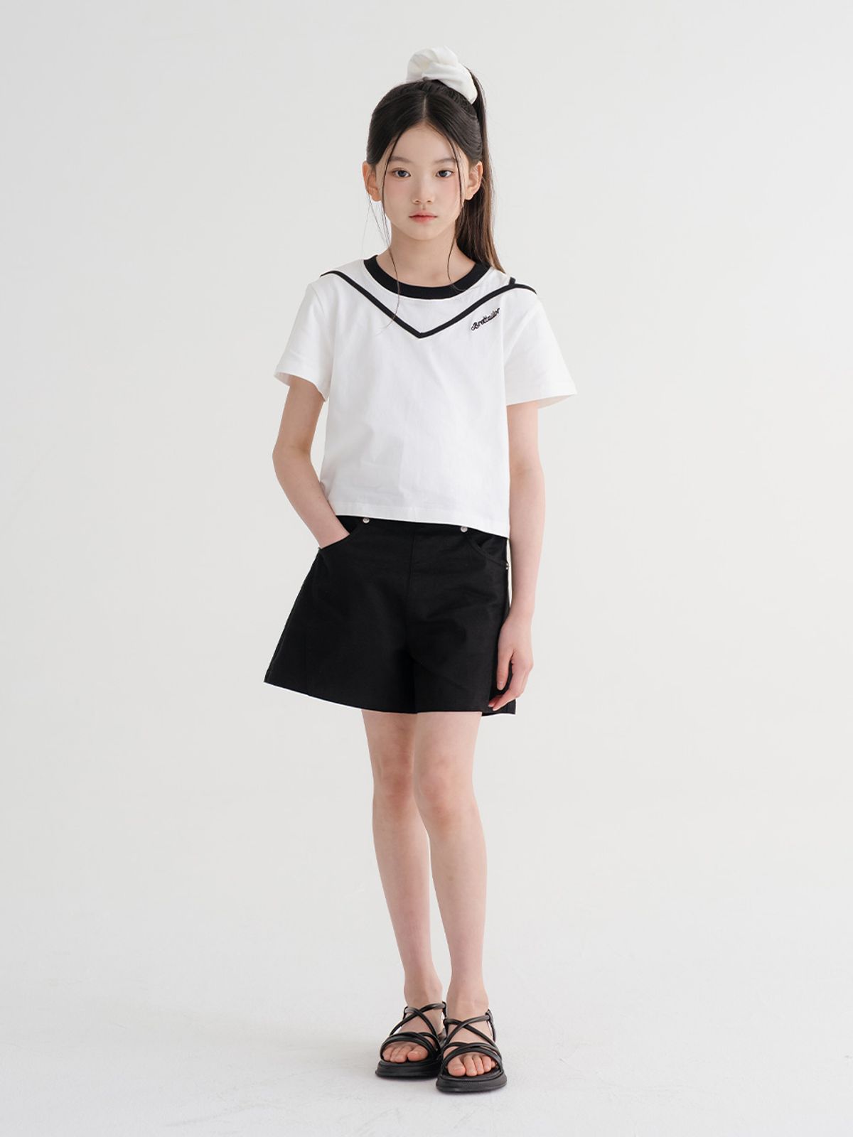 브렛테일러(BRETTAILOR) 스컬프트 라인 썸머 트윌 쇼츠(블랙)