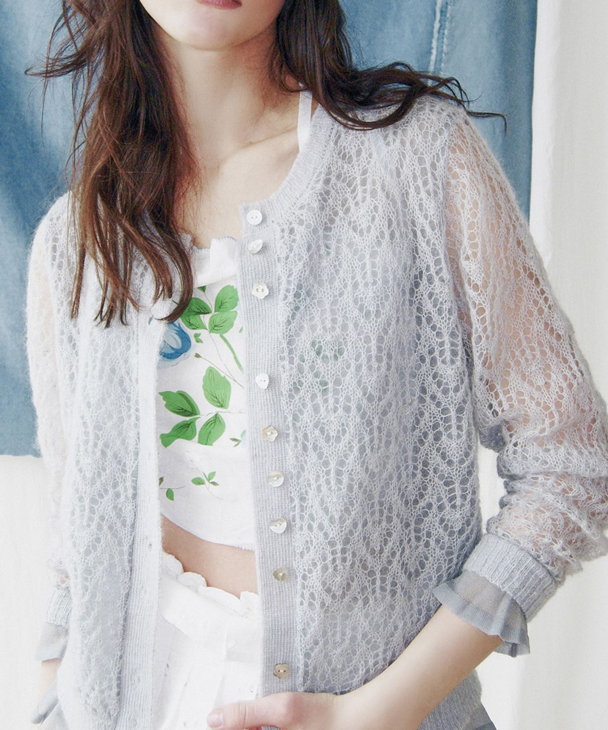 클로르(CLOR) MOHAIR SHEER CARDIGAN - 3 colors
