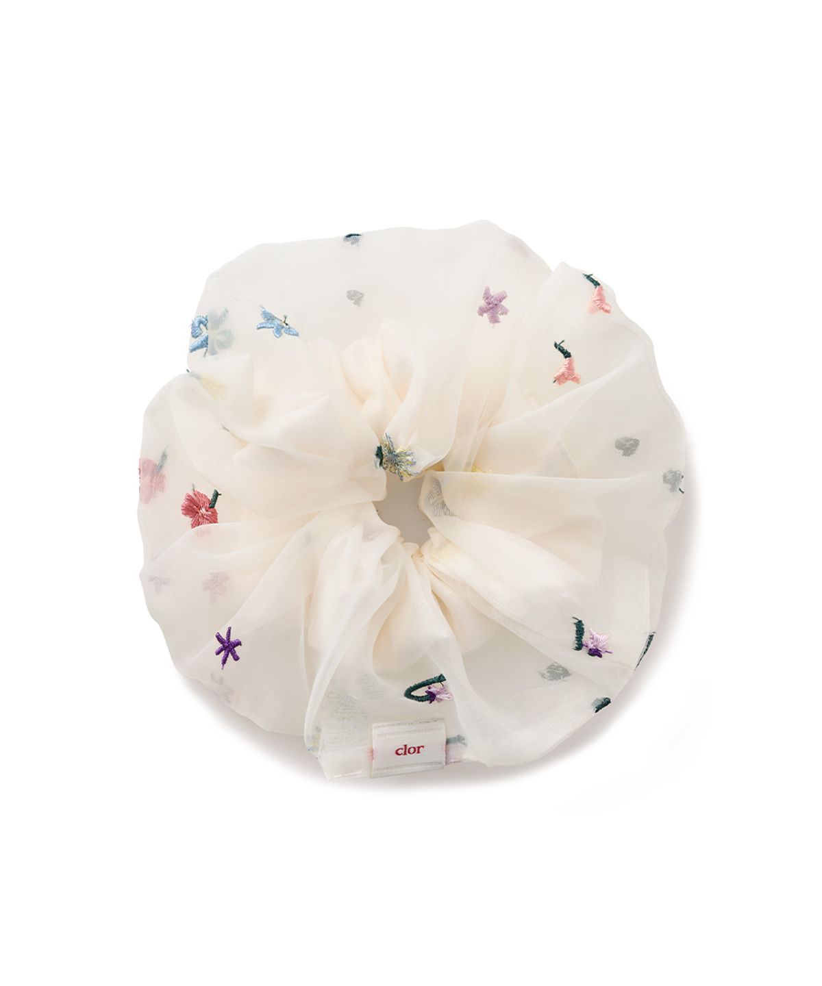 클로르(CLOR) FLORAL EMBROIDERED SCRUNCHIE - 2 colors
