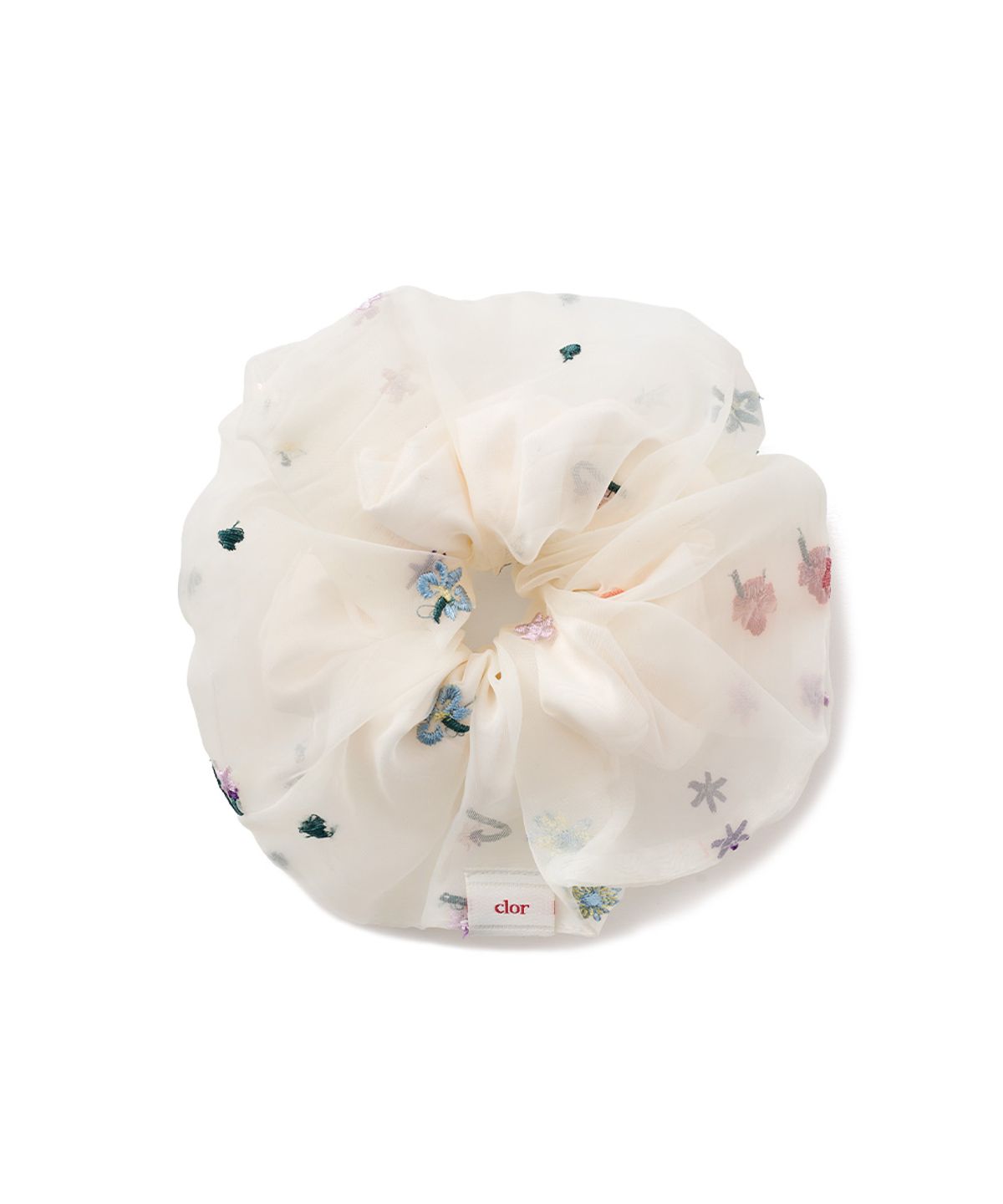클로르(CLOR) FLORAL EMBROIDERED SCRUNCHIE - 2 colors