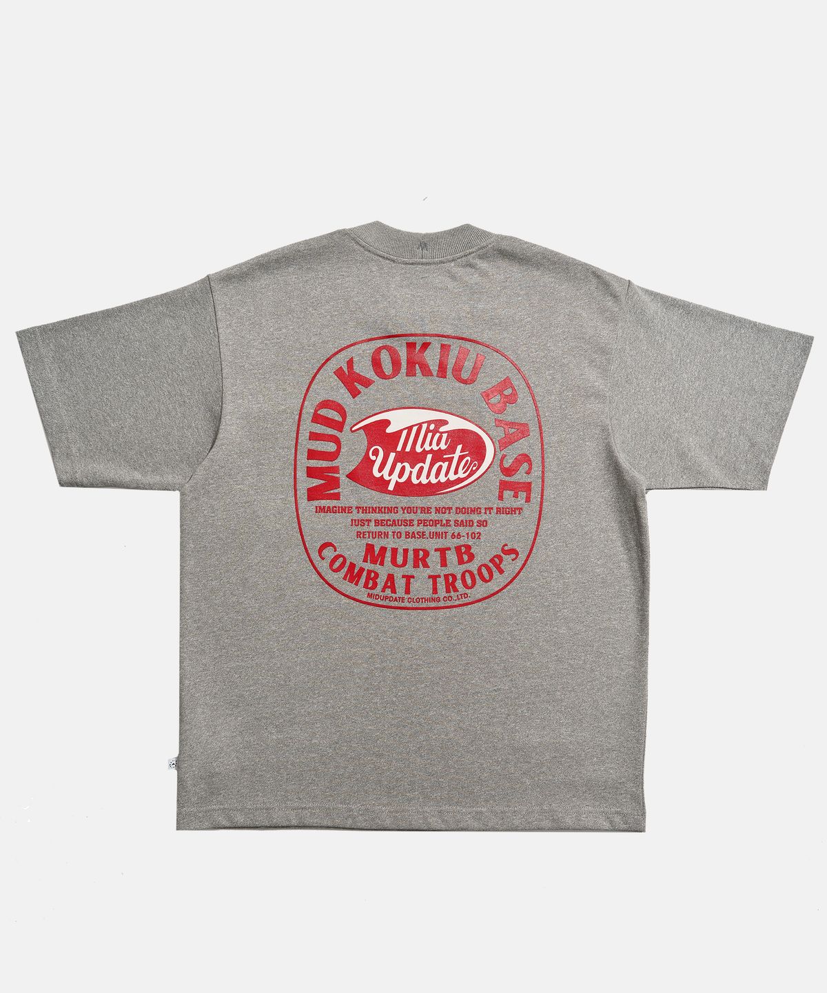 미드업데이트(MIDUPDATE) MKB Logo print T shirts Gray