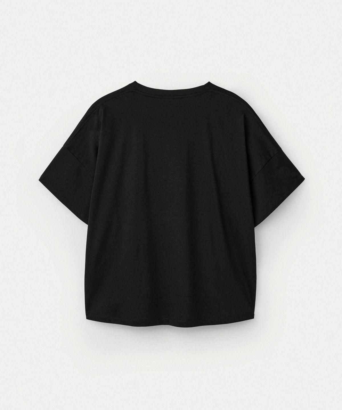 우마뭉(UMARMUNG) Embroidery Oversized Crop T Shirts_Black