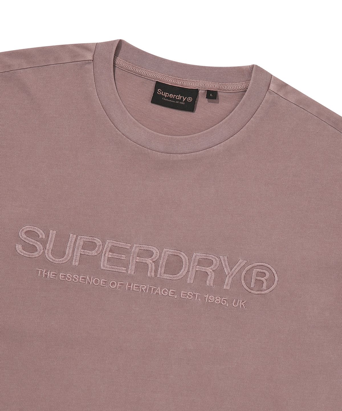 슈퍼드라이(SUPERDRY) 로고 워시드 반팔 티셔츠 인디 핑크 SDUISCQ14IPK