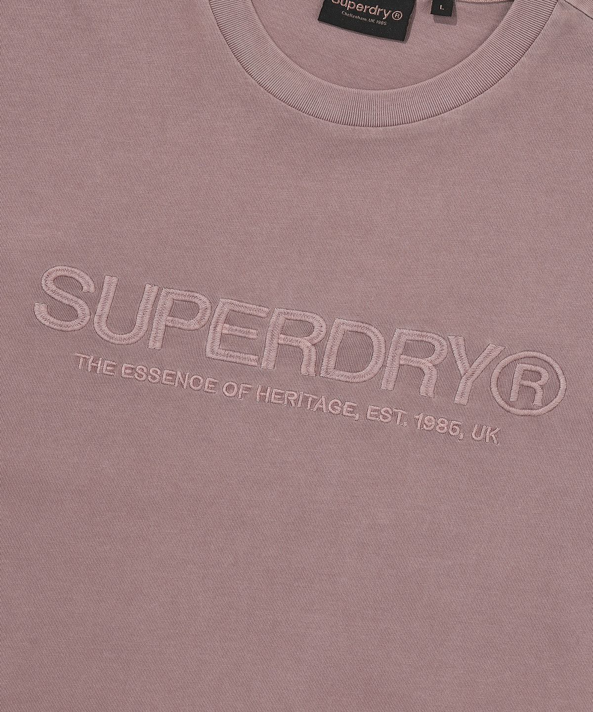 슈퍼드라이(SUPERDRY) 로고 워시드 반팔 티셔츠 인디 핑크 SDUISCQ14IPK
