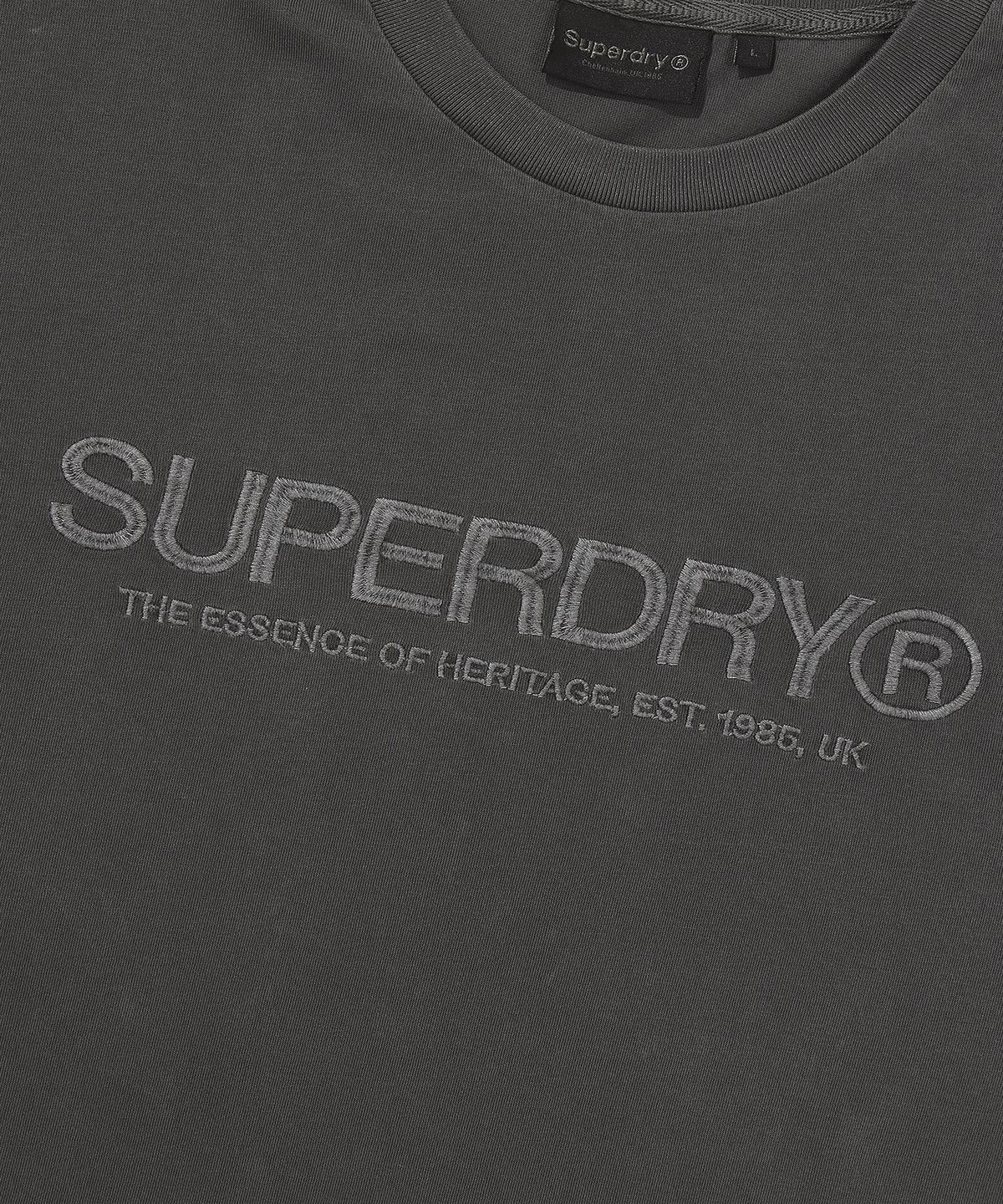 슈퍼드라이(SUPERDRY) 로고 워시드 반팔 티셔츠 차콜 SDUISCQ14CHL