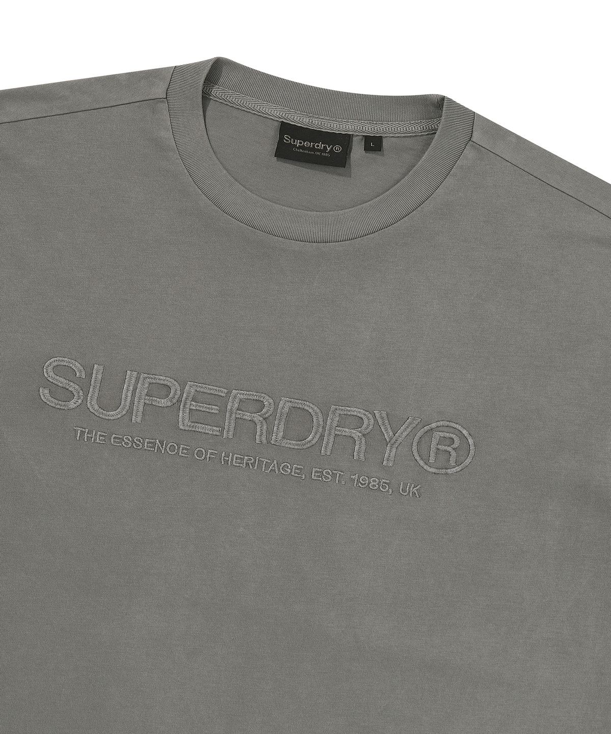 슈퍼드라이(SUPERDRY) 로고 워시드 반팔 티셔츠 그레이 SDUISCQ14GRY