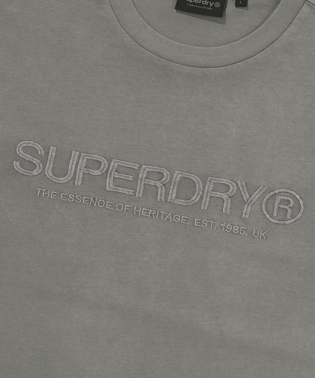 슈퍼드라이(SUPERDRY) 로고 워시드 반팔 티셔츠 그레이 SDUISCQ14GRY