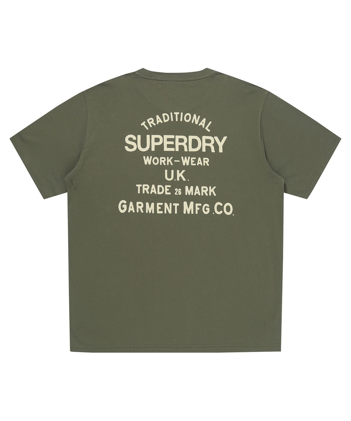 슈퍼드라이(SUPERDRY) 워크 라벨 그래픽 반팔 티셔츠 카키 SDUISCQ71KHK