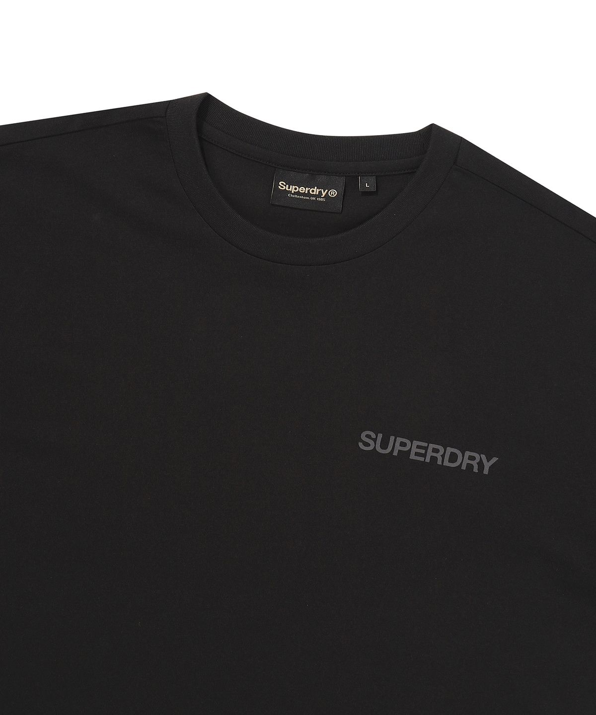 슈퍼드라이(SUPERDRY) 워크 라벨 그래픽 반팔 티셔츠 블랙 SDUISCQ71BLK