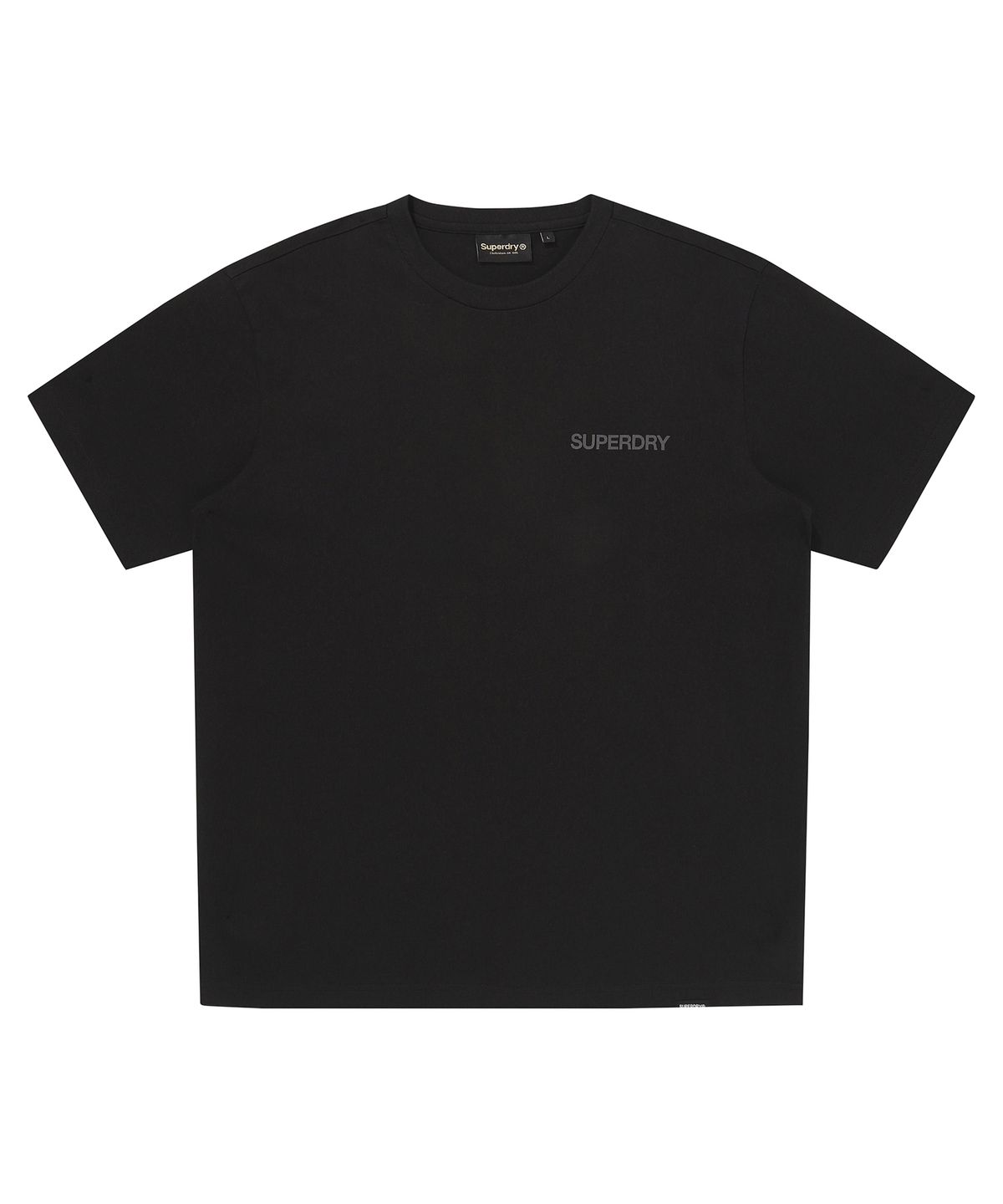 슈퍼드라이(SUPERDRY) 워크 라벨 그래픽 반팔 티셔츠 블랙 SDUISCQ71BLK