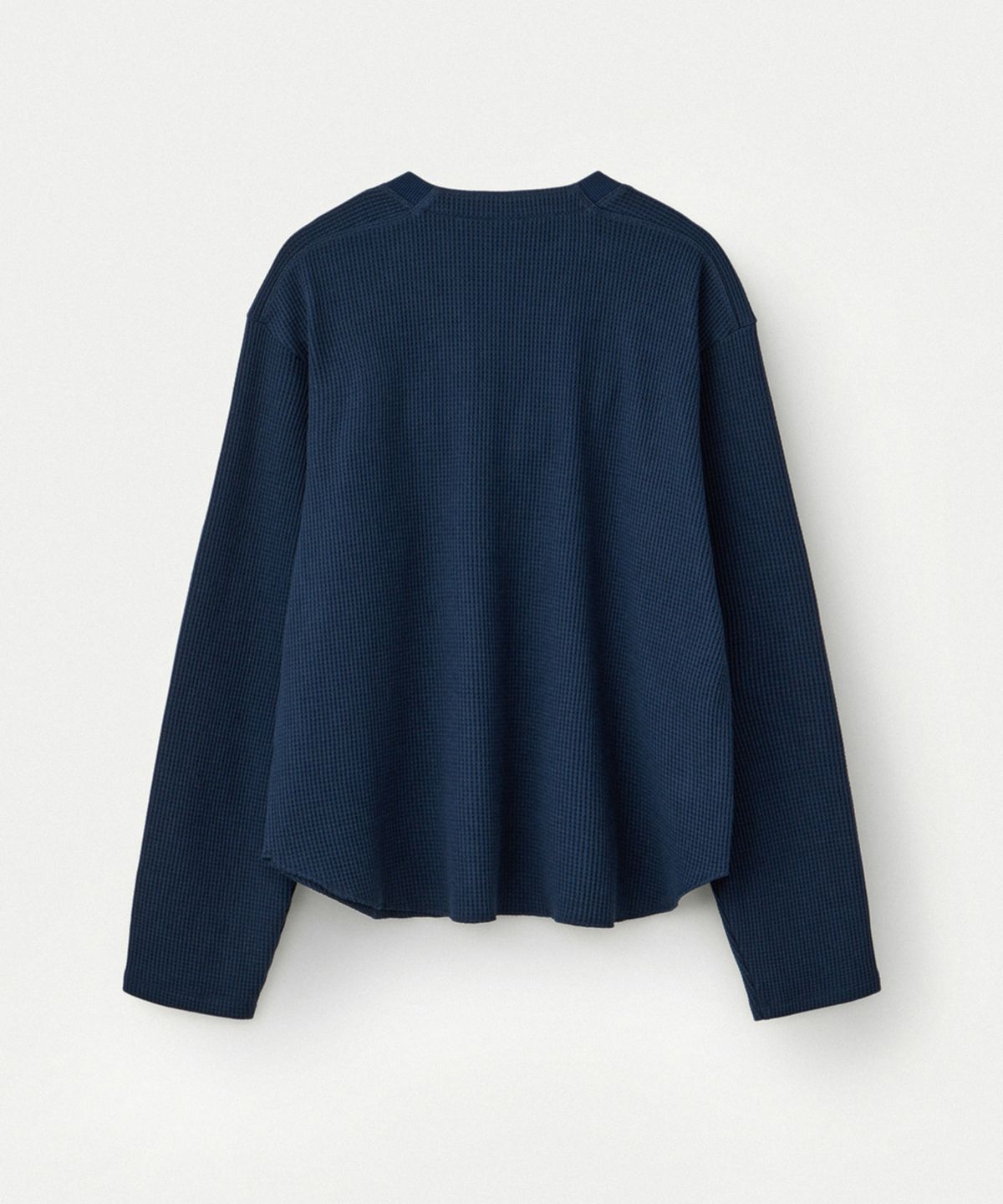 우마뭉(UMARMUNG) Pure Cotton Waffle Cropped Pullover_Midnight
