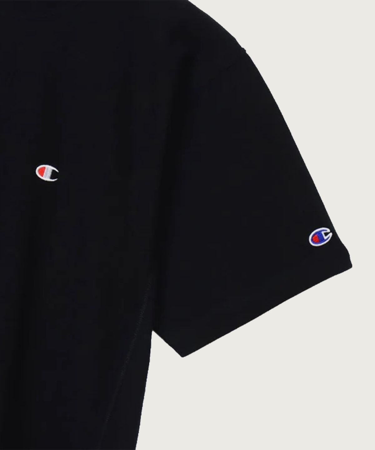 챔피온(CHAMPION) 리버스위브 C로고 반팔 티셔츠 Black