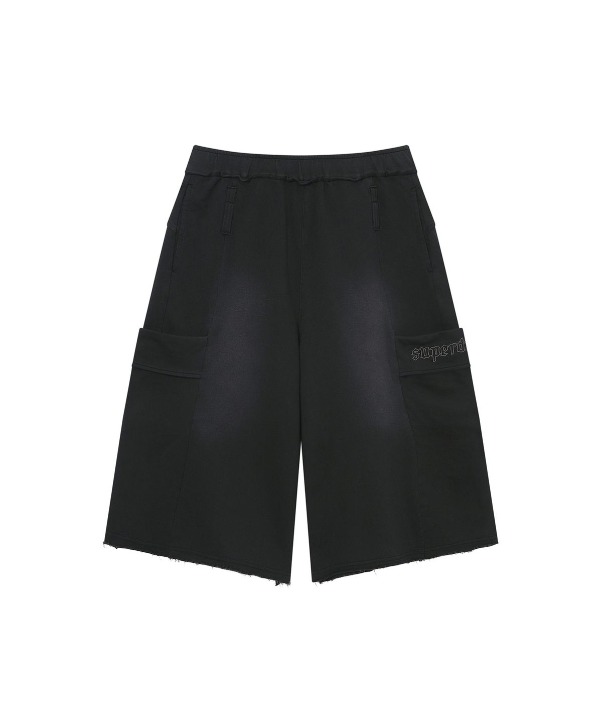 슈퍼드라이(SUPERDRY) 우먼스 워시드 버뮤다 스웻 팬츠 블랙 SDFLRCQ48BLK