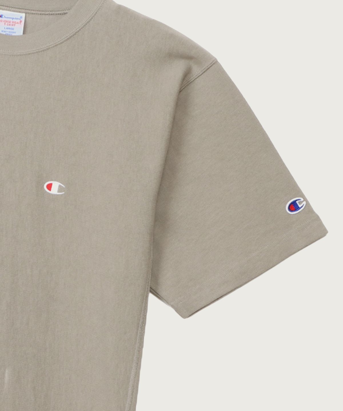 챔피온(CHAMPION) 리버스위브 C로고 반팔 티셔츠 Grey