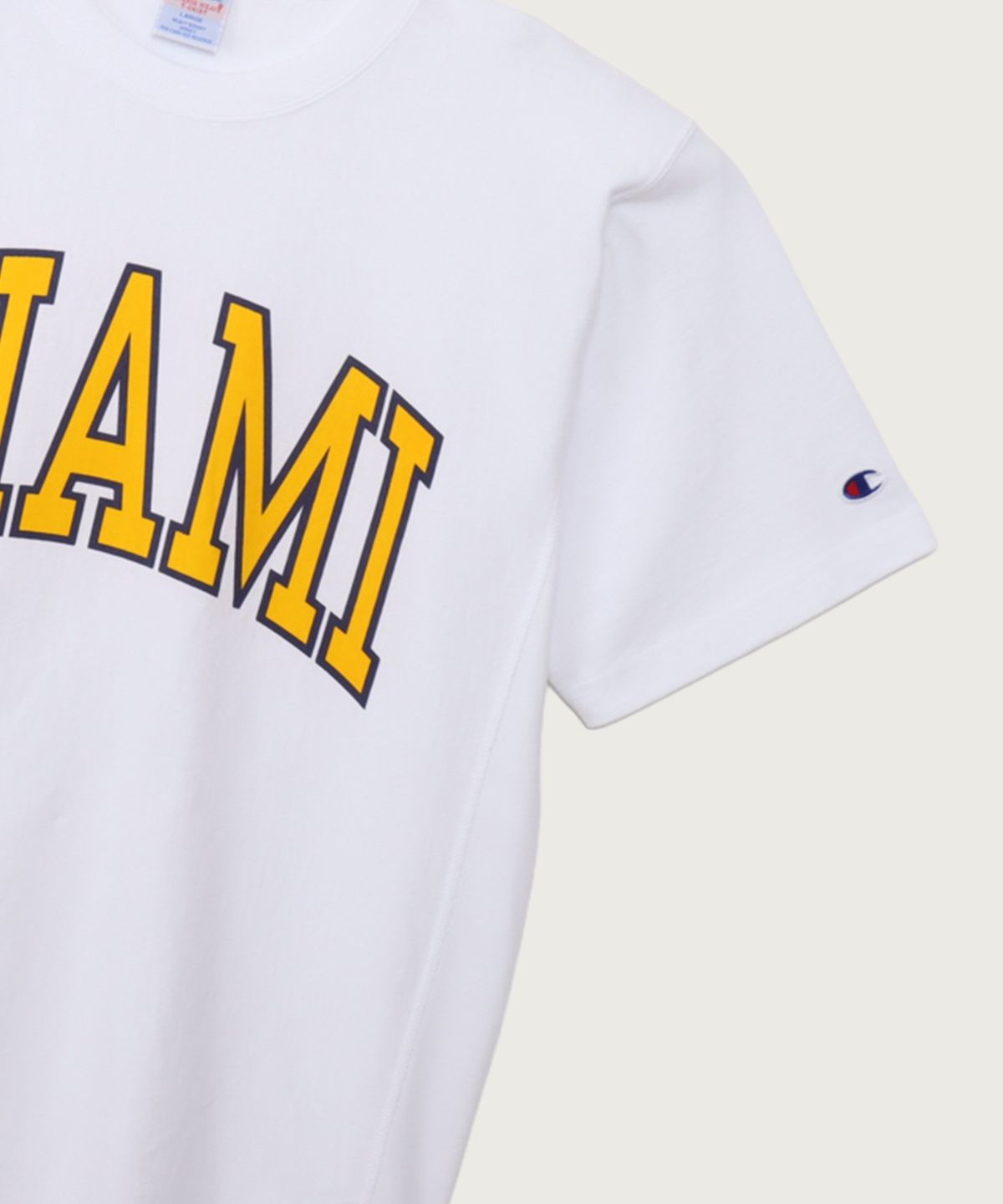 챔피온(CHAMPION) 리버스위브 컬리지 그래픽 반팔 티셔츠 White