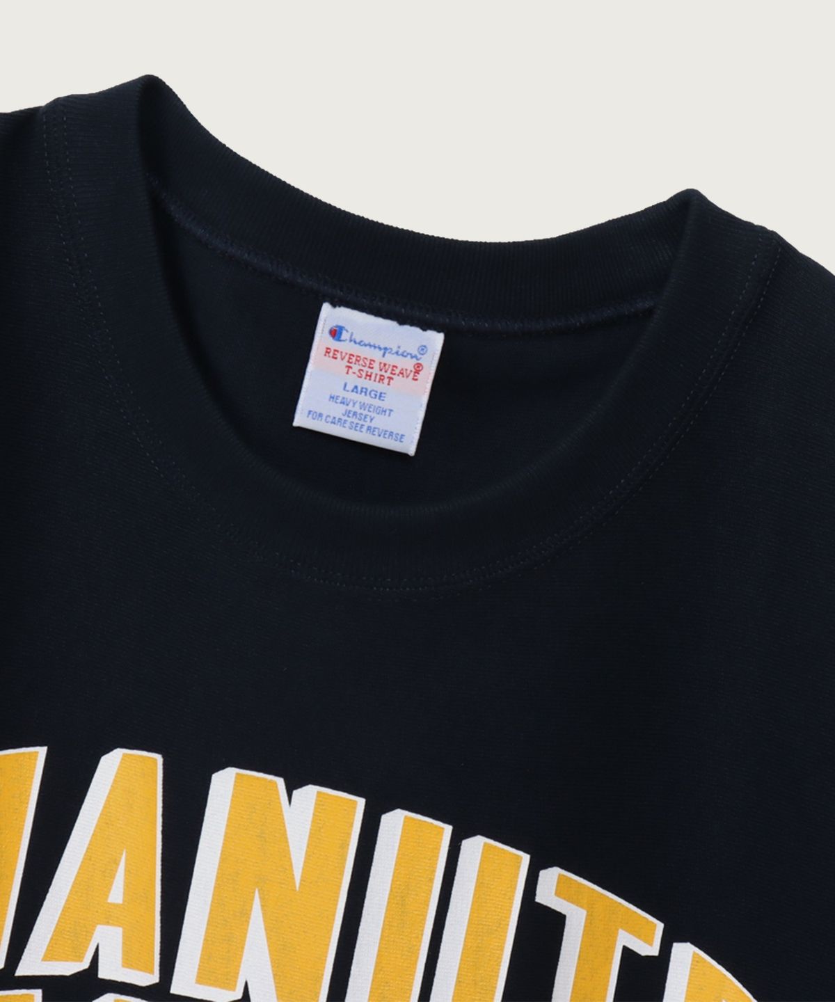 챔피온(CHAMPION) 리버스위브 컬리지 그래픽 반팔 티셔츠 Navy