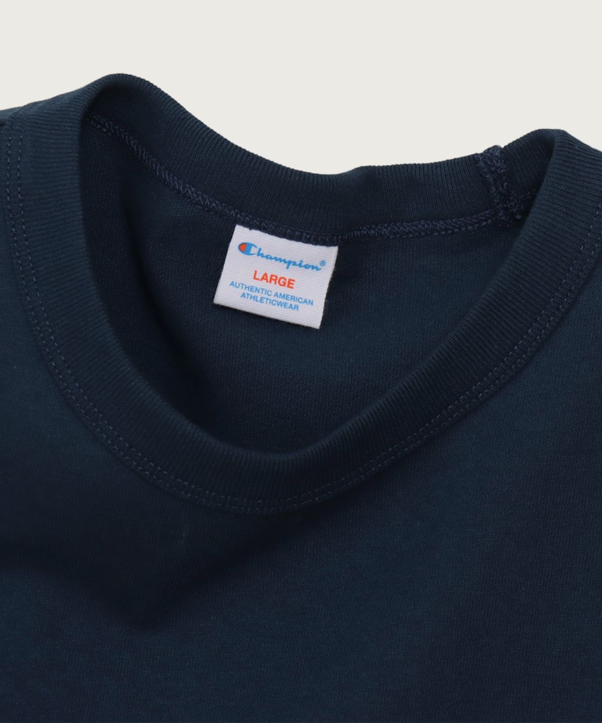 챔피온(CHAMPION) 그래픽 플로킹 티셔츠 Blue