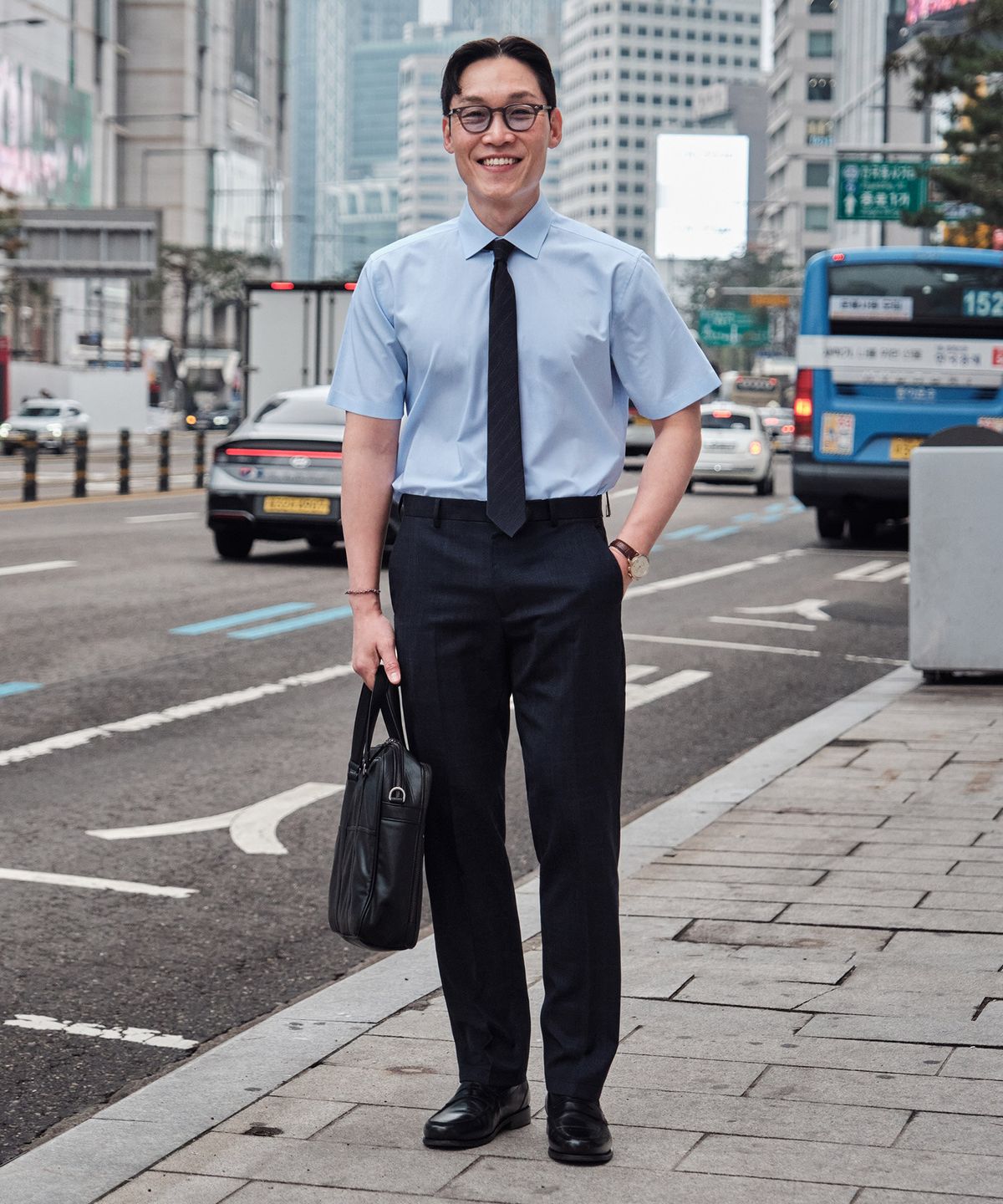 에스티코(STCO) 코튼 혼방 컴포트 반팔 셔츠_블루 (클래식핏)_SDSXB52CSL