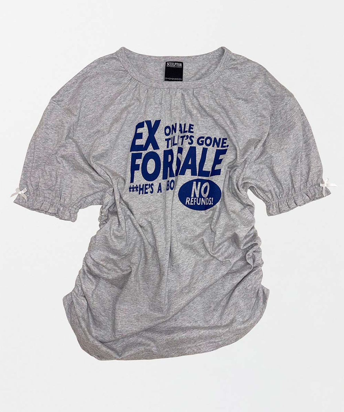 스컬프터(SCULPTOR) Garage Shirring Tee Melange Gray
