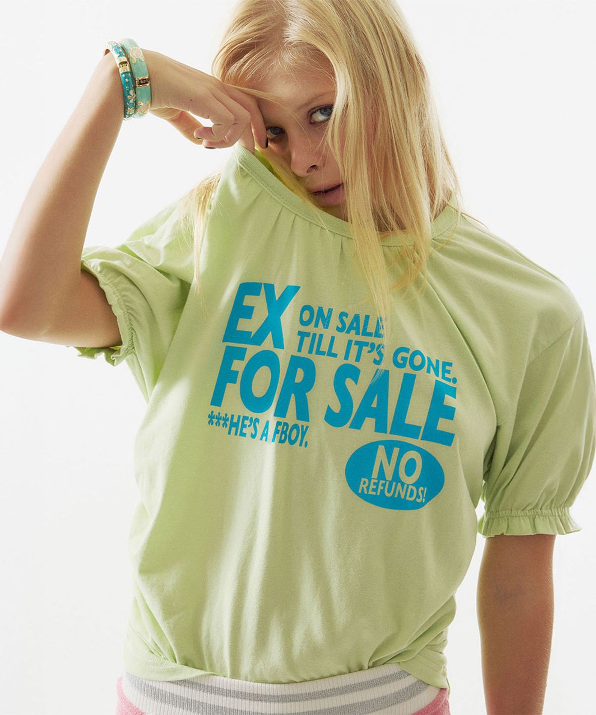 스컬프터(SCULPTOR) Garage Shirring Tee Acid Green