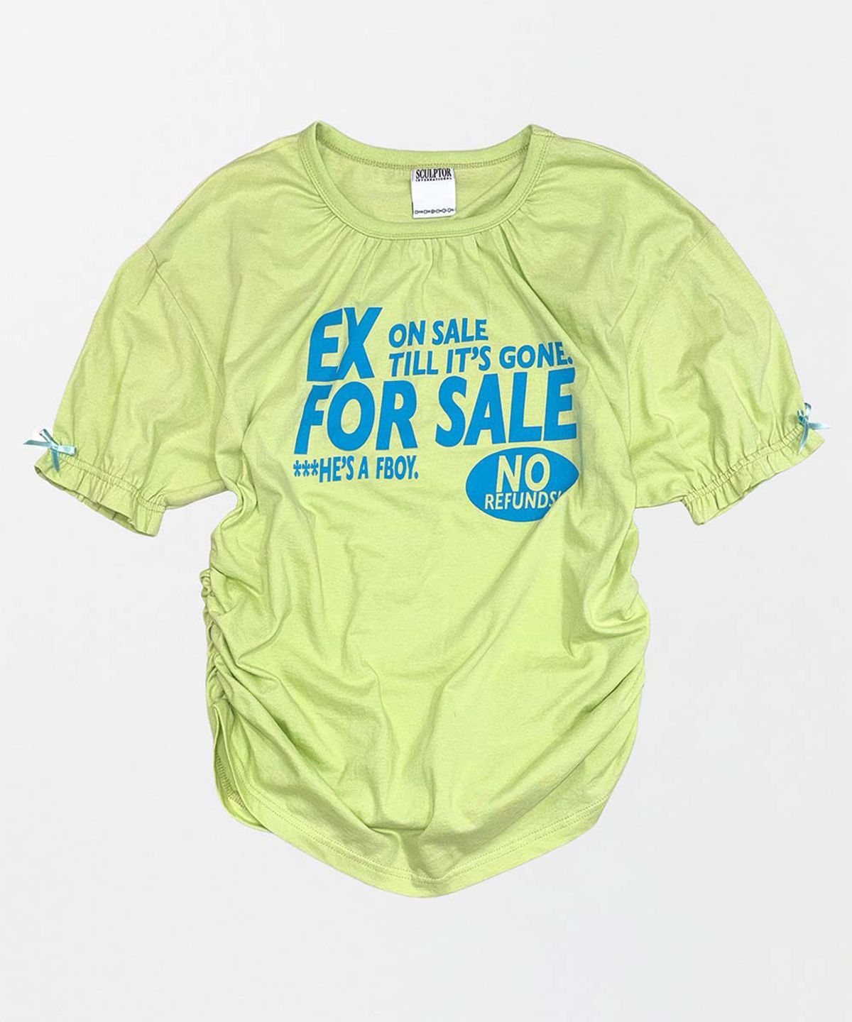 스컬프터(SCULPTOR) Garage Shirring Tee Acid Green