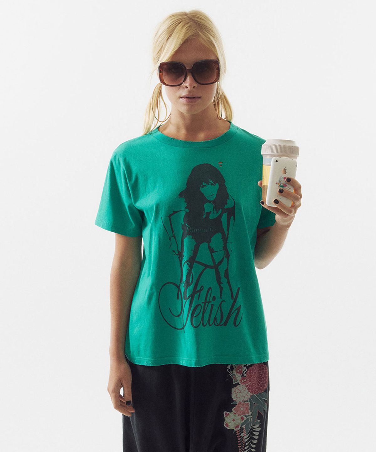 스컬프터(SCULPTOR) Distressed Muse Tee Turquoise