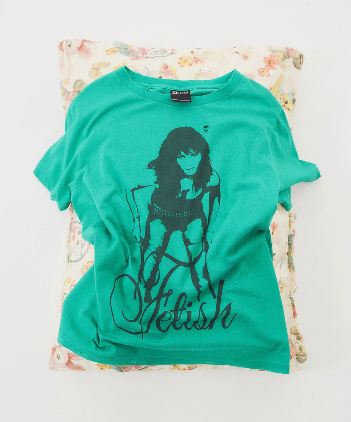 스컬프터(SCULPTOR) Distressed Muse Tee Turquoise