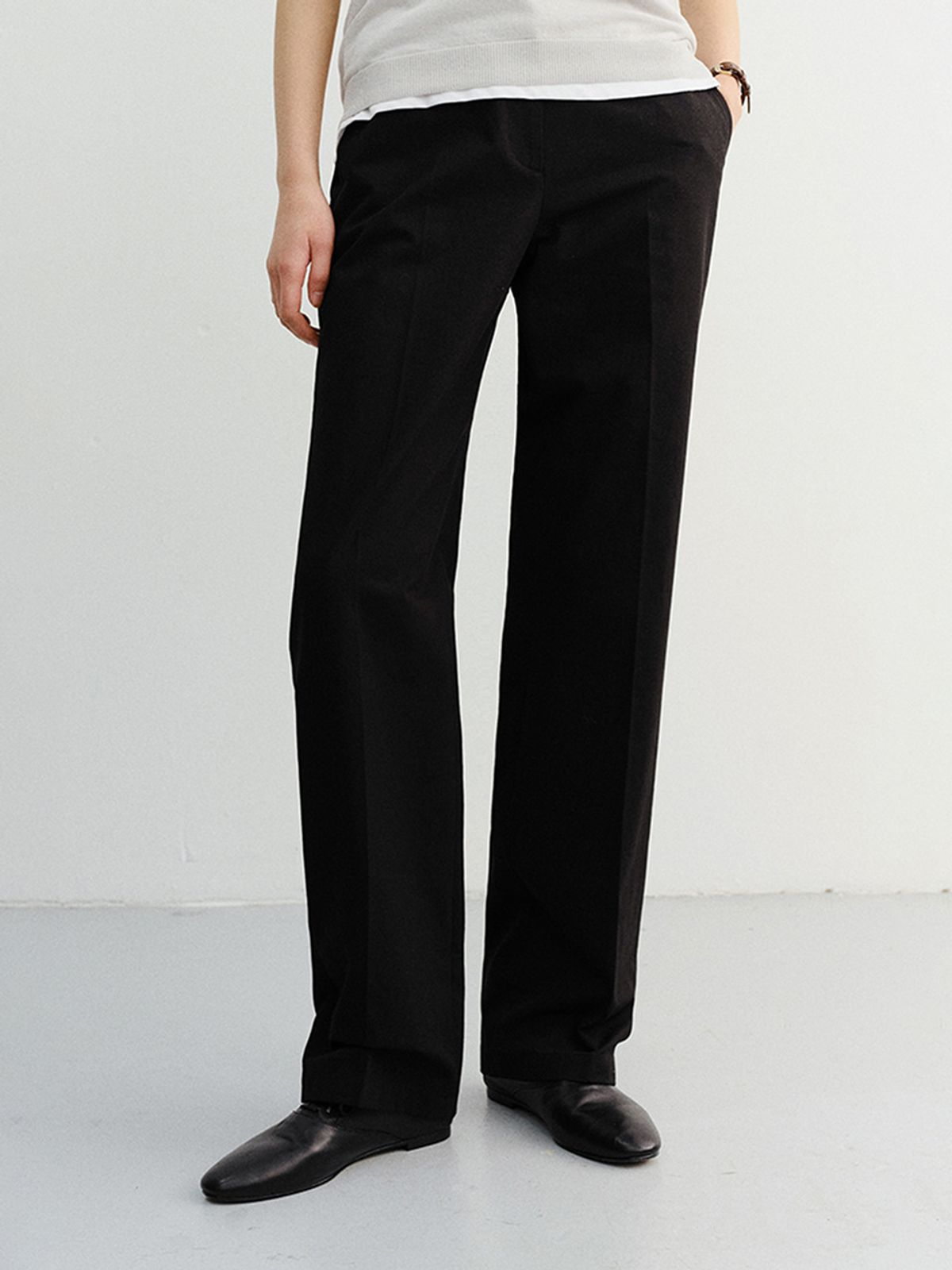 던스트(DUNST) SUMMER STRAIGHT CHINO SLACKS_UDPA6B228_BLACK