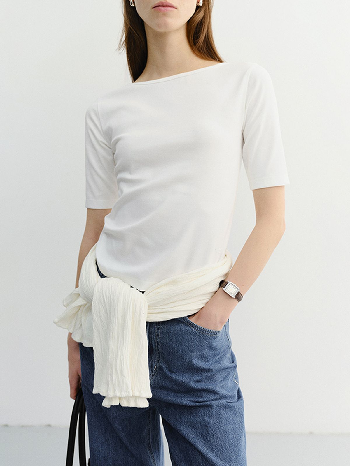 던스트(DUNST) ESSENTIAL BOAT NECK T-SHIRT_UDTS6B227_OFF WHITE