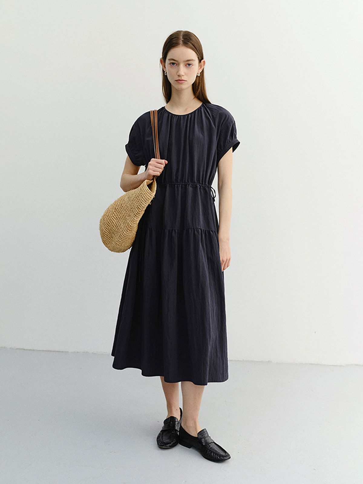던스트(DUNST) HALF SLEEVE DRESS_UDDR6B222_DEEP NAVY