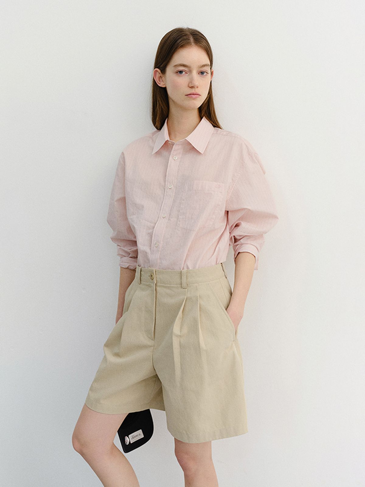던스트(DUNST) UNISEX SUMMER BREEZE STRIPED OVERSHIRT _UDSH6B126_SOFT PINK
