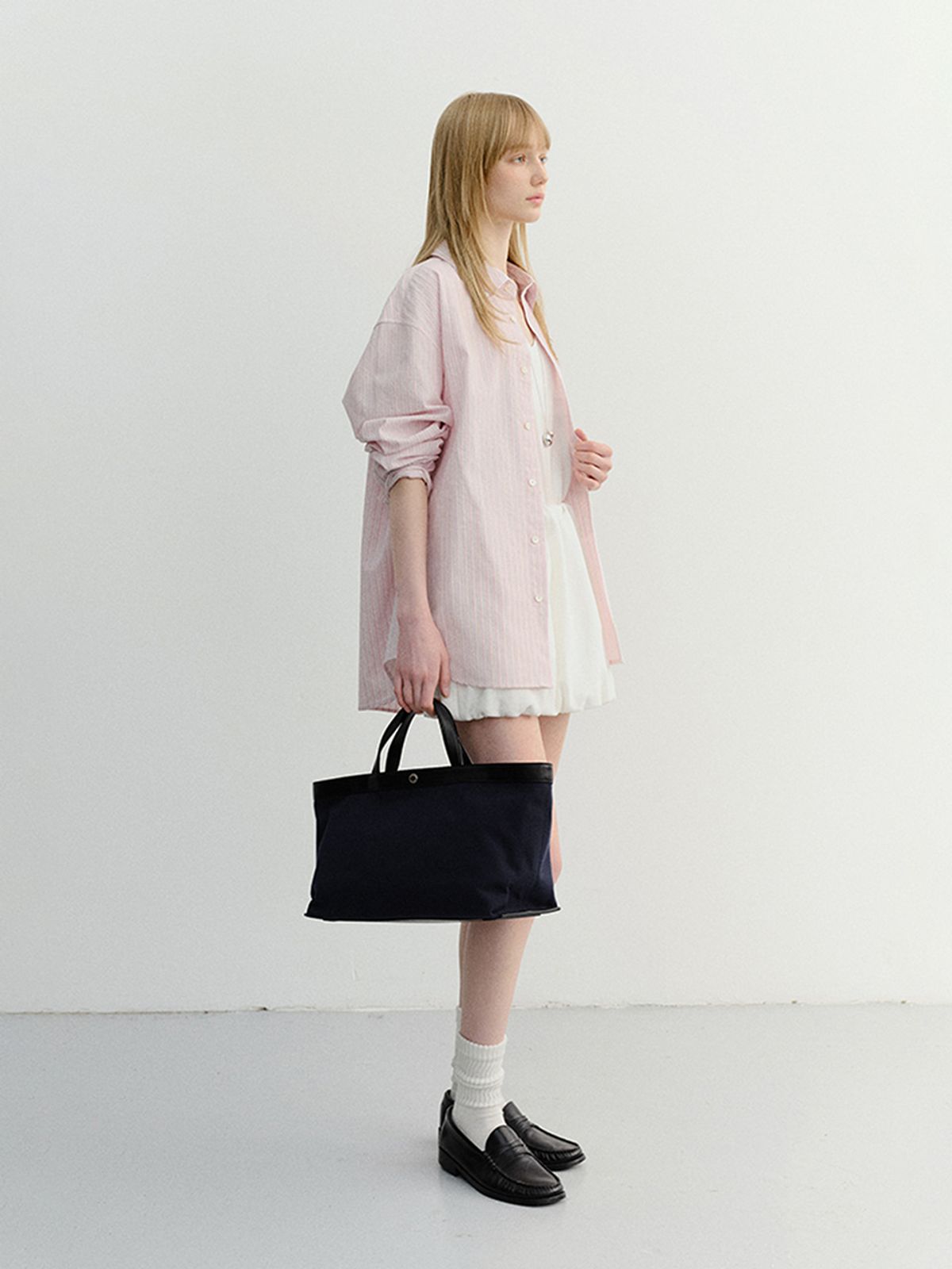 던스트(DUNST) UNISEX CLASSIC STRIPED BD OVERSHIRT_UDSH6B125_SOFT PINK