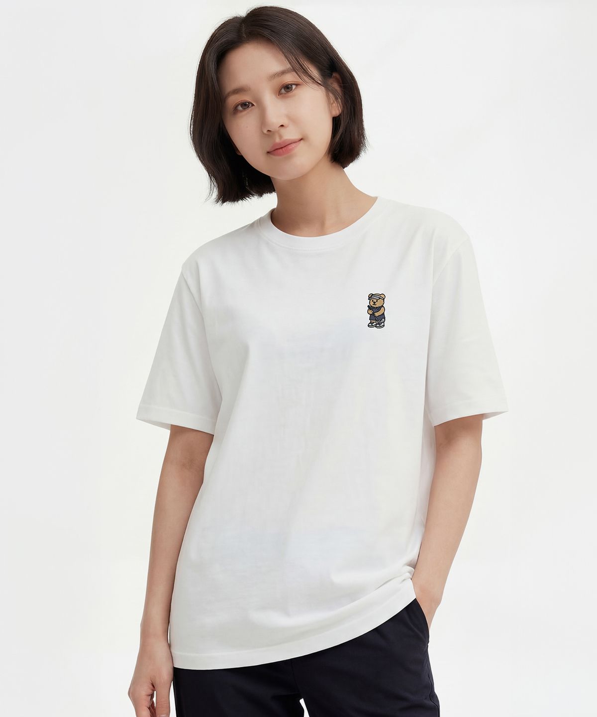 옥스타(OKSTAR) 골프 곰돌이 자수 반팔티