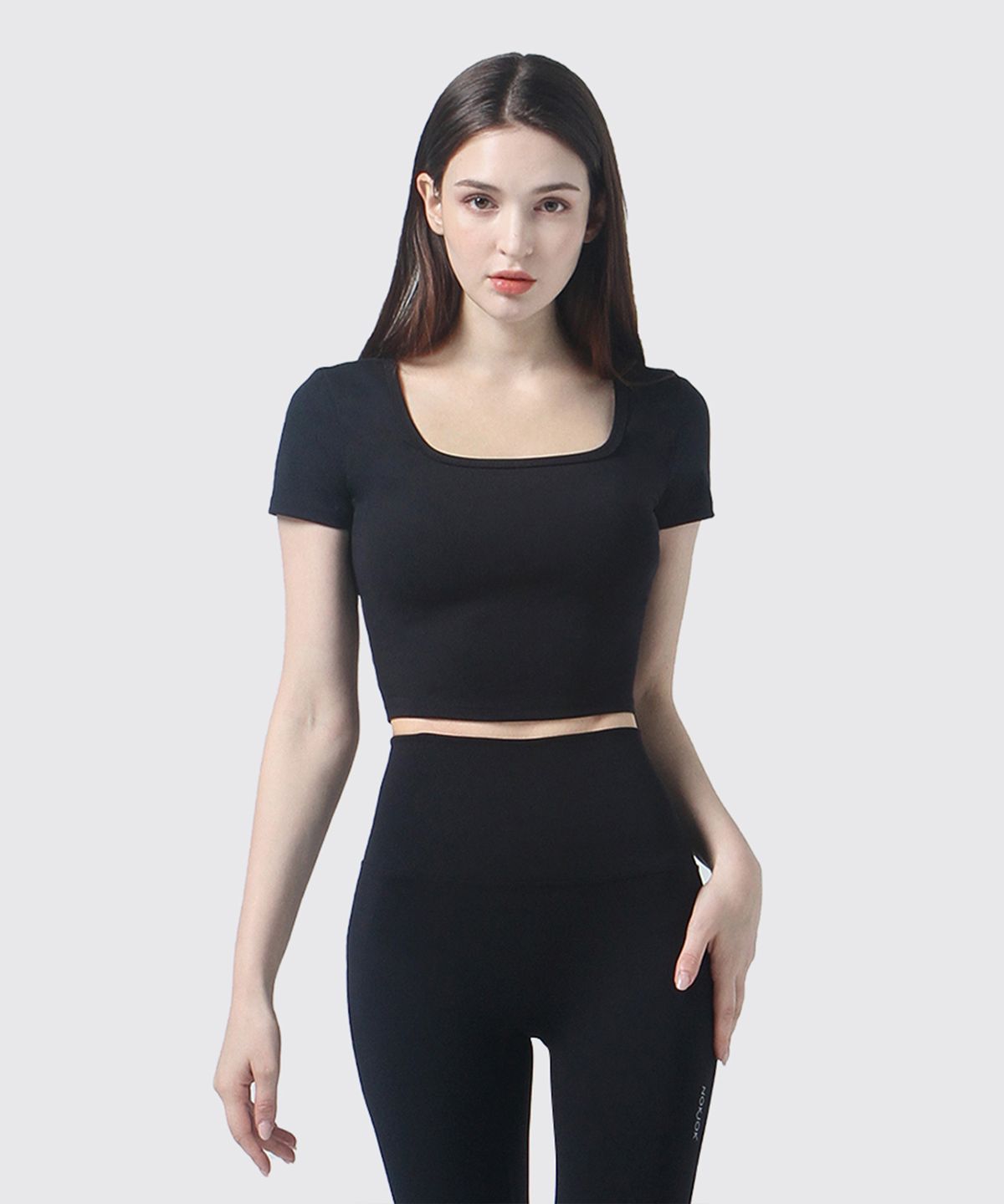 녹족(NOKJOK) 지니아 크롭티 러닝 요가복 필라테스복