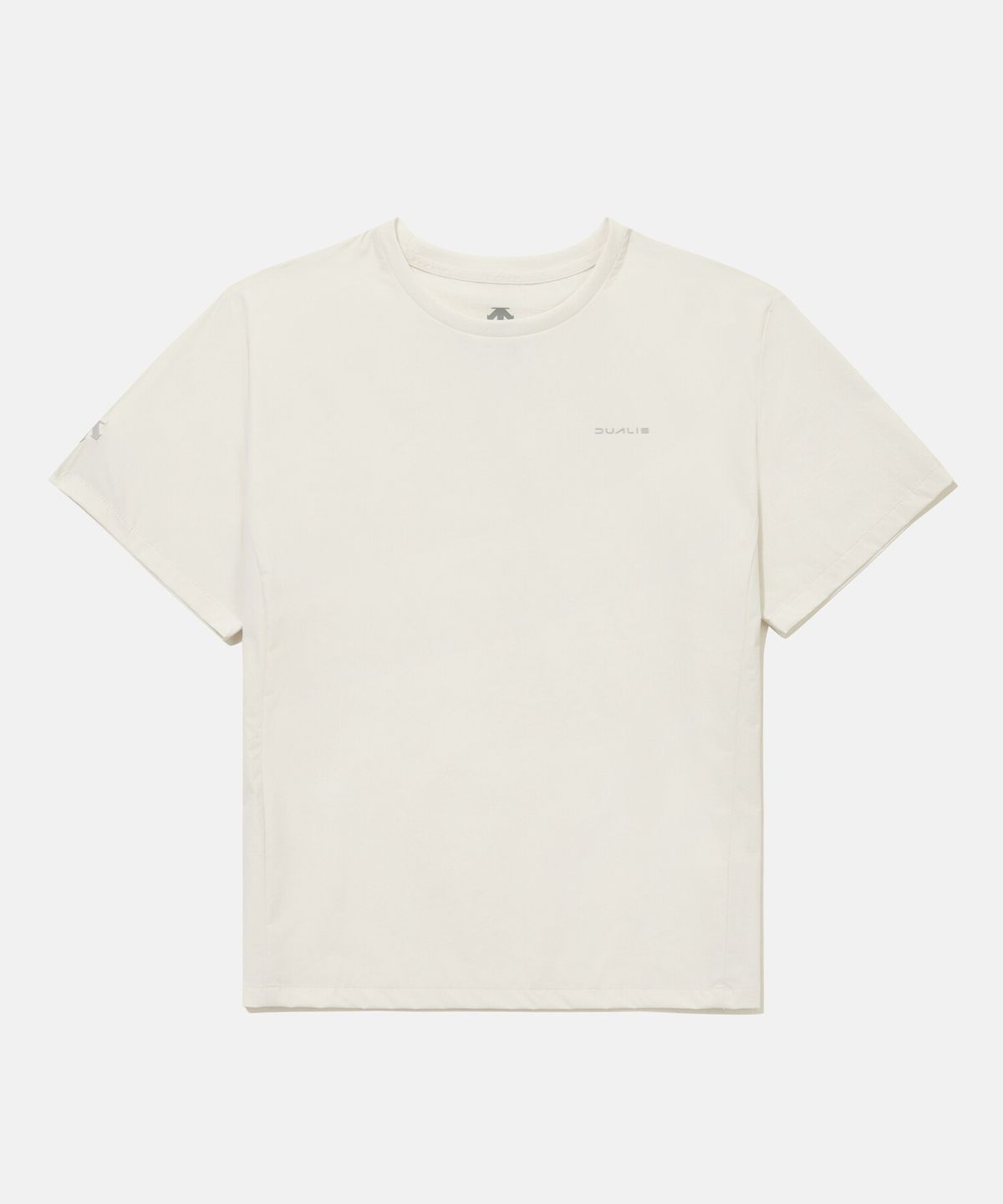 데상트(DESCENTE) 우먼스 우븐 반팔 티셔츠 아이보리 SR222DTS42