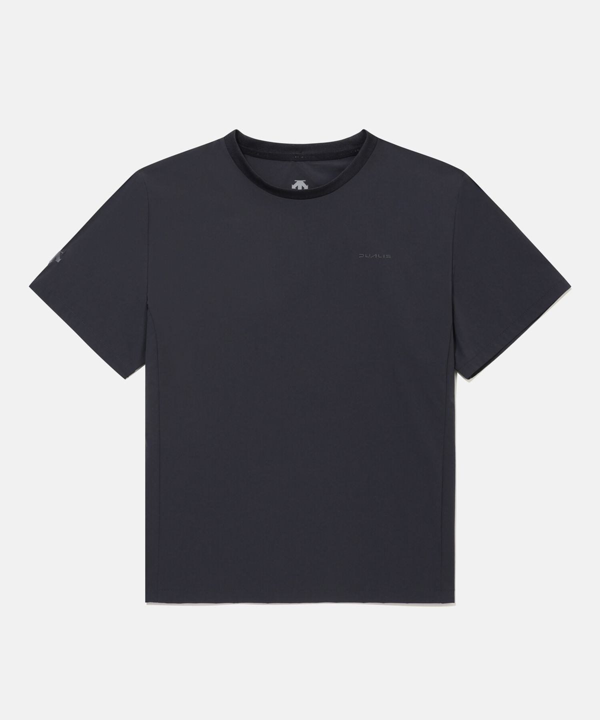 데상트(DESCENTE) 우먼스 우븐 반팔 티셔츠 블랙 SR222DTS42