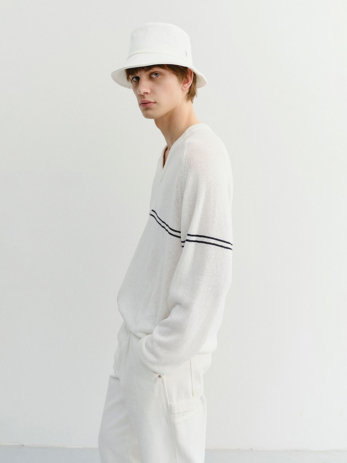 던스트 포 맨(DUNST FOR MEN) ADVENTURE BUCKET HAT_UNISEX_UDHE6E102_WHITE