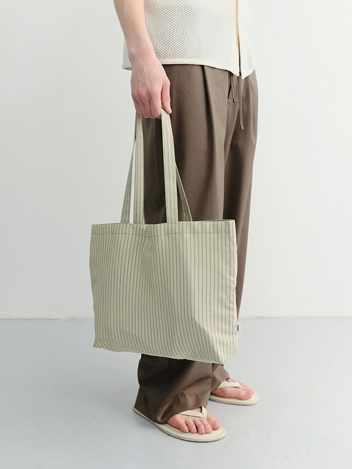 던스트 포 맨(DUNST FOR MEN) STRIPE EASY SHOPPER_UNISEX_UDBA6E213_OLIVE STRIPE
