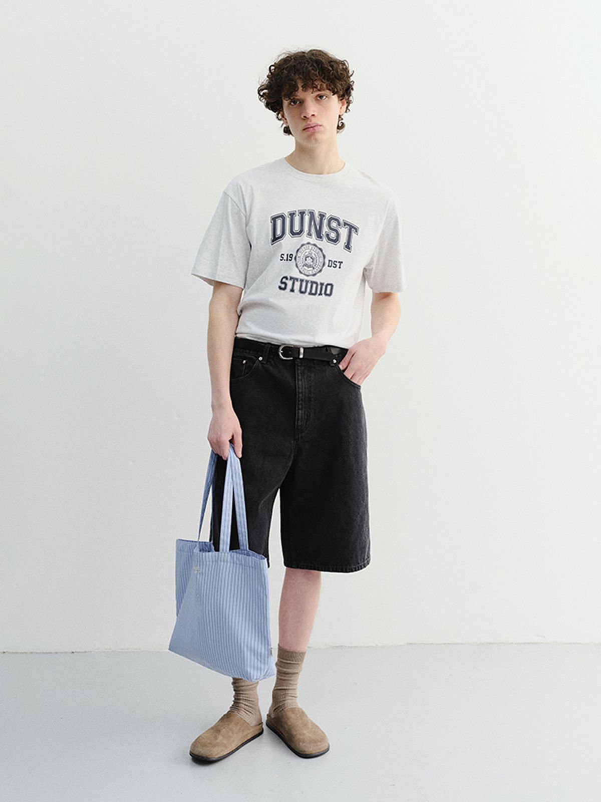 던스트 포 맨(DUNST FOR MEN) CLASSIC BAGGY DENIM SHORTS_UDPA6B325_BLACK