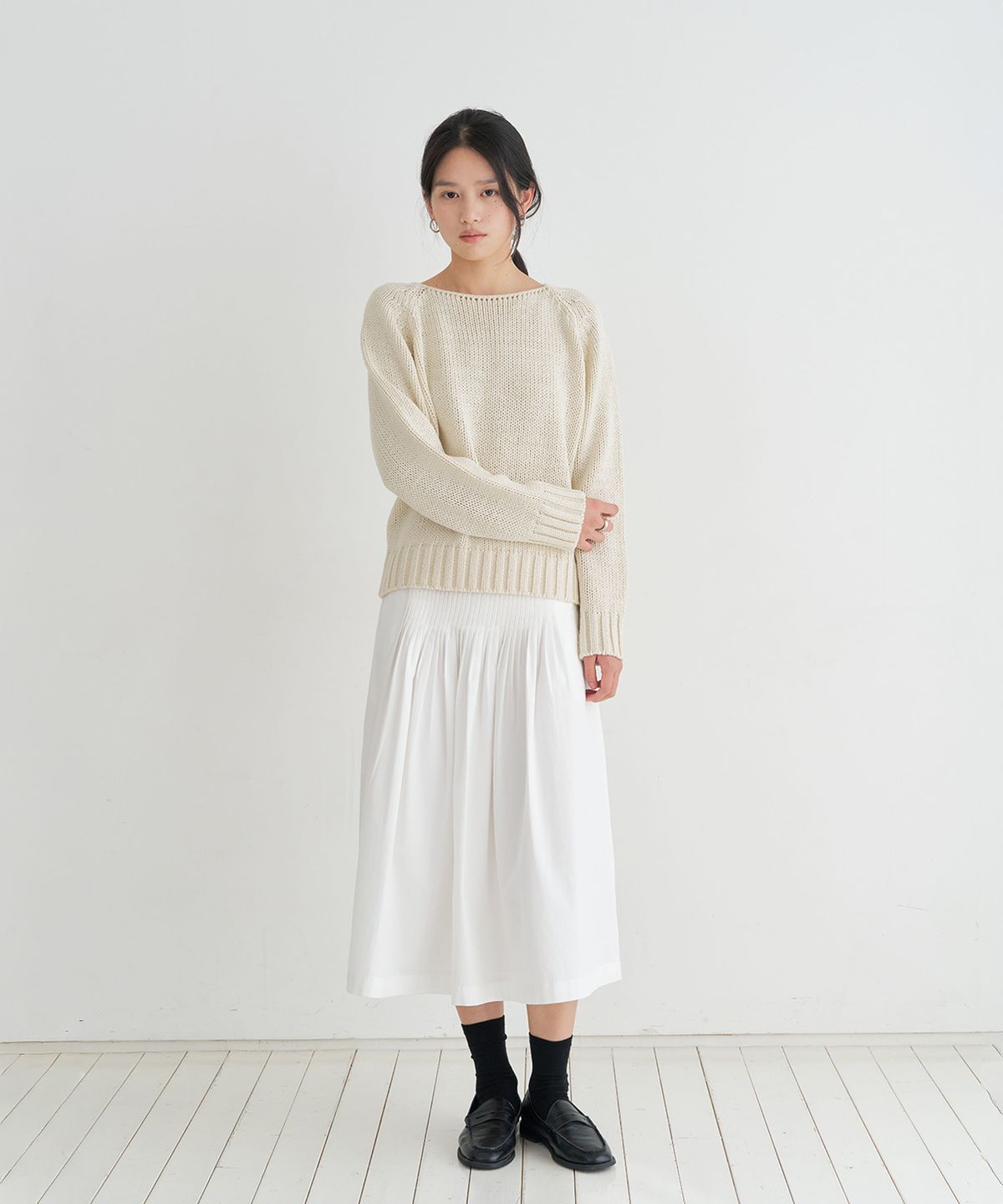 로트(LOTE) Chunky Boat Neck Knit_3 Color