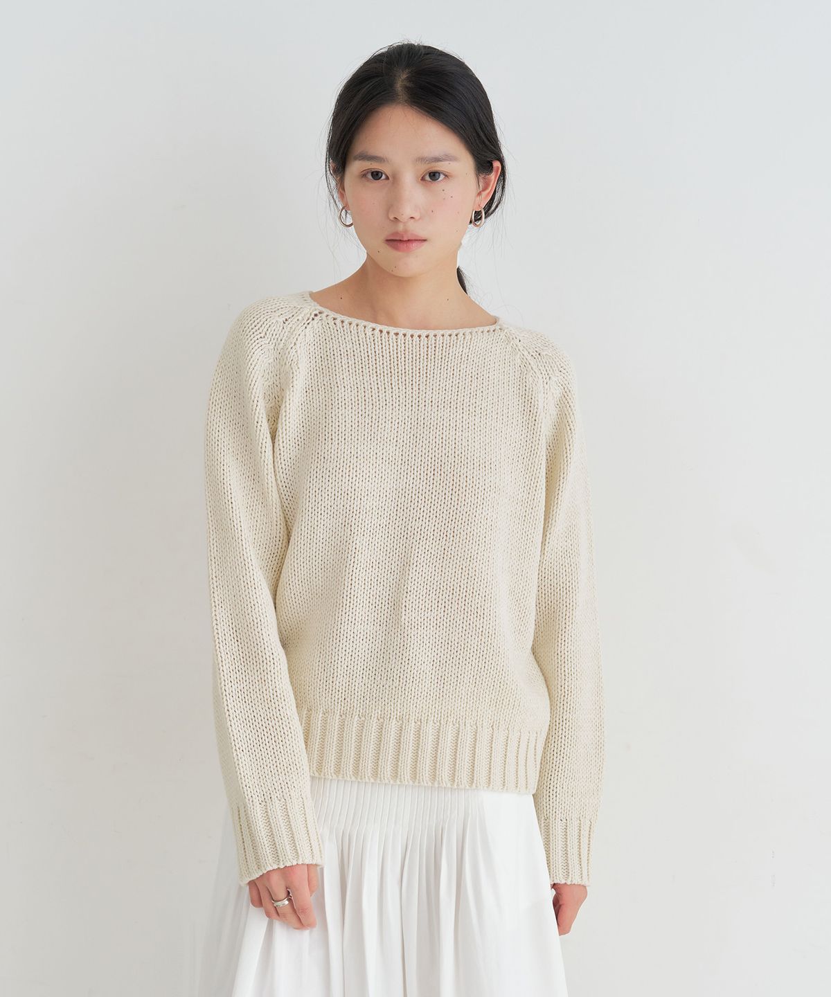 로트(LOTE) Chunky Boat Neck Knit_3 Color