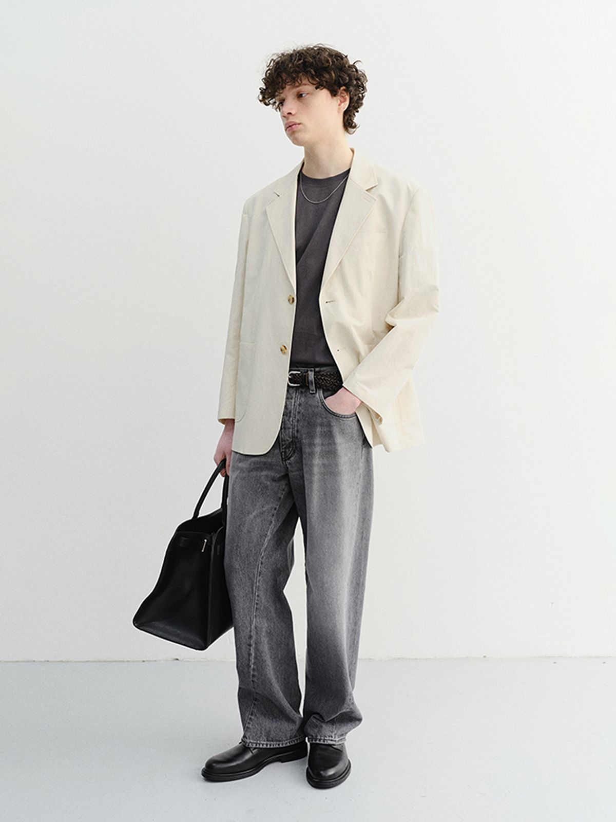 던스트 포 맨(DUNST FOR MEN) CLASSIC LINEN JACKET_UNISEX_UDJA6B121_CREAM