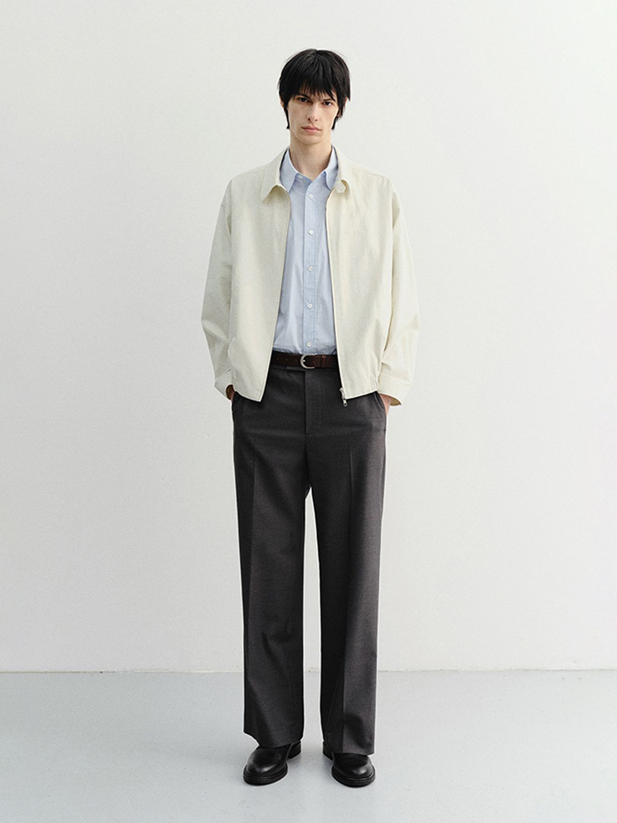던스트 포 맨(DUNST FOR MEN) COLLARED LIGHT BLOUSON JACKET_UNISEX_UDJU6B121_IVORY